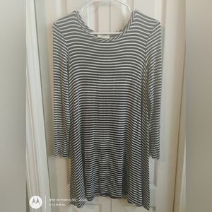 Pinc Monochrome Striped Long Sleeve Dress